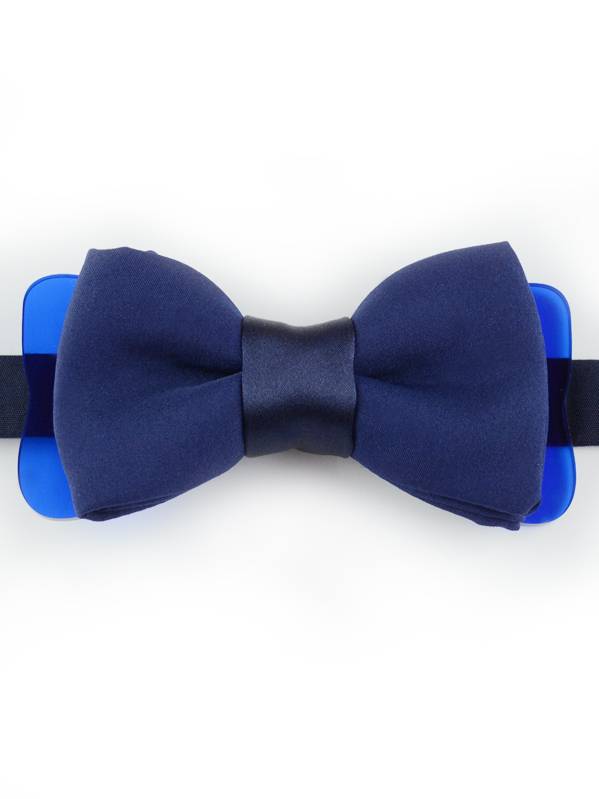 Papillon Blu Navy con Plexiglass - Papillon Italiano handmade - made in italy - moda uomo - shop online - fatto a mano 0082