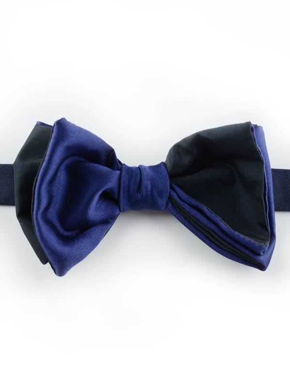 Papillon Blu Navy due tonalità - Papillon Italiano handmade - made in italy - moda uomo - shop online - fatto a mano 0081